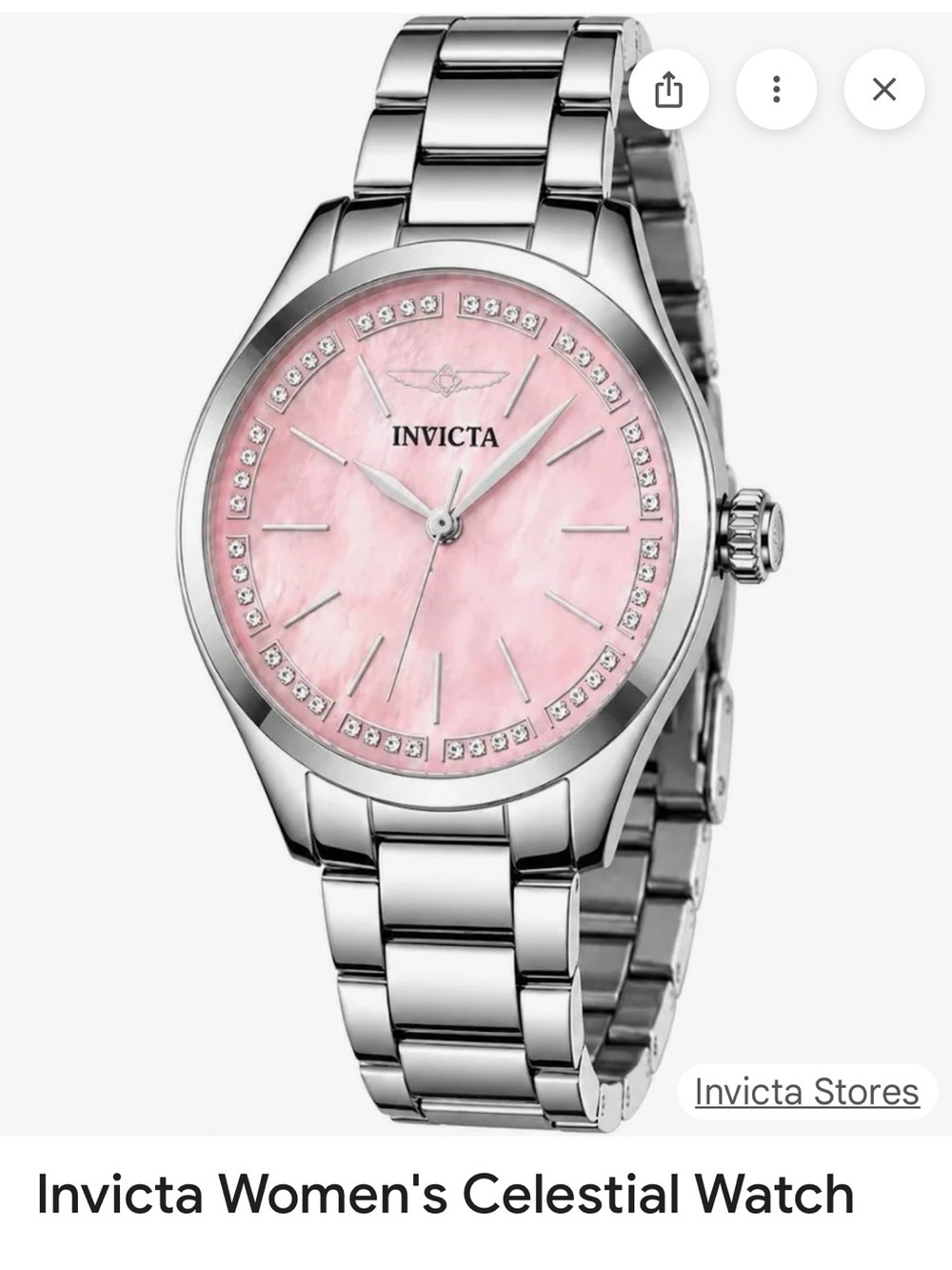 Invicta Stainless Steel Watch with Pink Dial - Picture 4 of 4